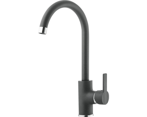 Černá kuchyňská baterie s vysokým výtokem