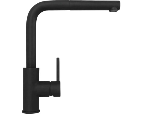 Černá kuchyňská baterie s vysokým výtokem