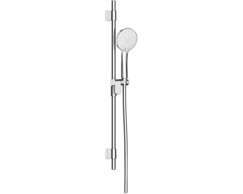 Sprchový set AVITAL Jausa kulatý celosilikonový chrom/bílá délka sprchové tyče 80 cm