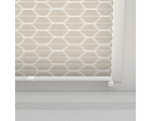 Plisé žaluzie s voštinovou strukturou a geometrickým vzorem do oken