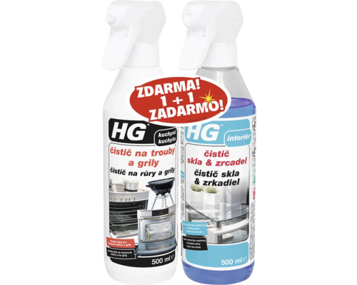 HG čistič trouby a grilu a čistič skla a zrcadel, dvojbalení