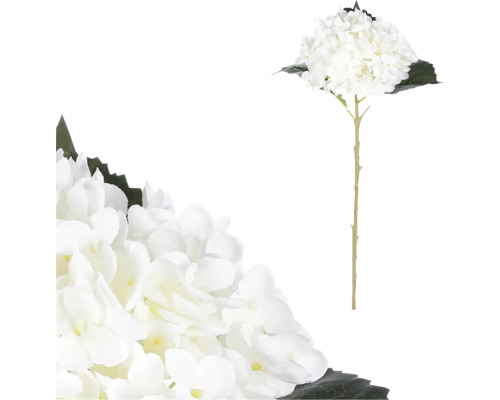 Umělá květina hortenzie 50 cm bílá