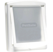 Logo PetSafe na plastových dvířkách pro domácí mazlíčky