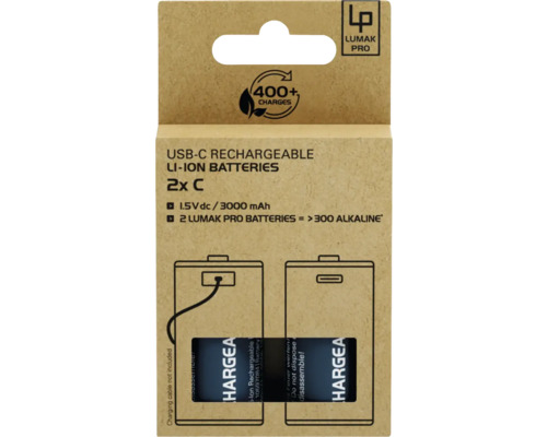 Lumak Pro USB-C nabíjecí Li-ion baterie, 2 kusy C