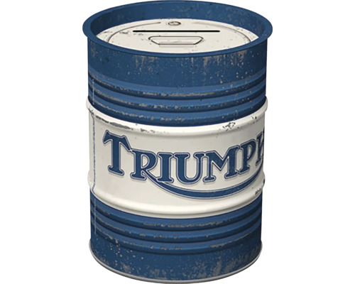 Pokladnička design olejového bubnu s nápisem Triumph