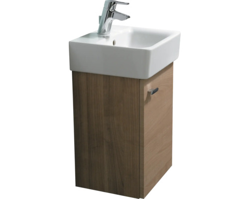 Skříňka pod umyvadlo s keramickým umyvadlem a vodovodní baterií