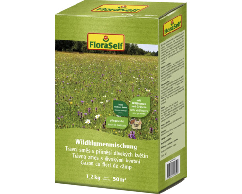 Travní směs s příměsí divokých květin FloraSelf 1,2 kg FloraSelf směs lučních květin, balení 1,2 kg