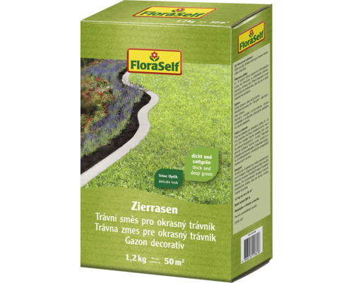 Travní směs FloraSelf okrasný trávnik 50 m² 1,2 kg Travní směs FloraSelf pro okrasný trávník, 1,2 kilogramu pro 50 metrů čtverečních