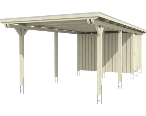 Dřevěný carport s úložným prostorem