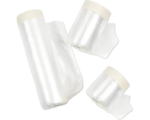 Tři role krycí fólie s lepicí páskou pro malířské práce