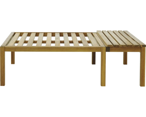 Dřevěný stůl s lamelovým roštem a nohama