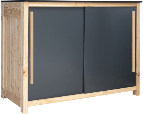 Venkovní kuchyně Konsta 603 skříňka nízká 120 x 58 x 92 cm posuvné dveře douglaska HPL antracit
