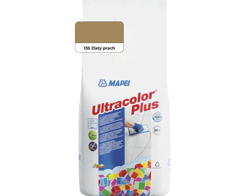 Spárovací hmota Mapei Ultracolor Plus 135 zlatý prach, 2 kg Mapei Ultracolor Plus spárovací hmota, odstín 135 Zlatý prach