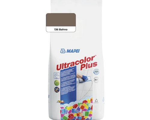 Spárovací hmota Mapei Ultracolor Plus 136 bahno, 2 kg Mapei Ultracolor Plus spárovací hmota, odstín 136 Bahno