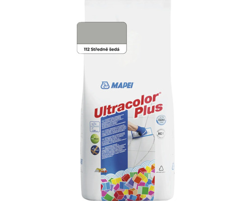 Spárovací hmota Mapei Ultracolor Plus 112 středně šedá, 2 kg Mapei Ultracolor Plus spárovací hmota středně šedá