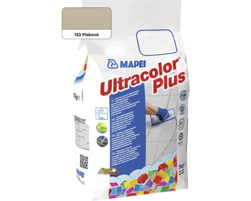Spárovací hmota Mapei Ultracolor Plus 133 5 kg písková Mapei Ultracolor Plus spárovací hmota, 5 kg balení