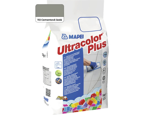 Spárovací hmota Mapei Ultracolor Plus 113 cementově šedá, 5 kg Mapei Ultracolor Plus cementová spárovací hmota, 5 kg balení