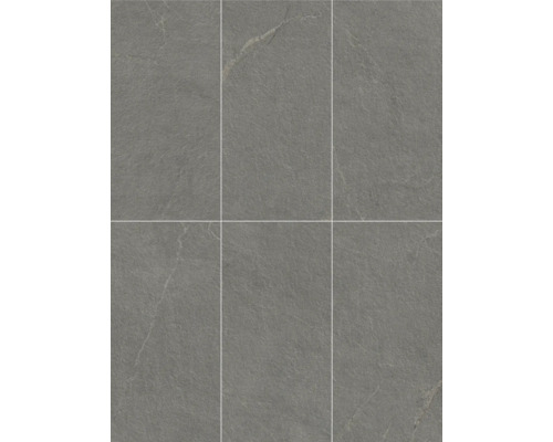 Šest šedých podlahových dlaždic s matným povrchem