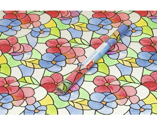 Role transparentní okenní fólie s květinovým vzorem