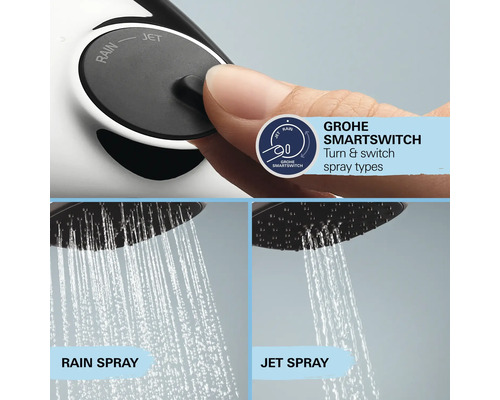 Sprchová hlavice Grohe Smartswitch s různými typy proudu