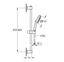 Sprchový set bez baterie Grohe Quickfix Vitalio Comfort 110 x 110 mm chrom