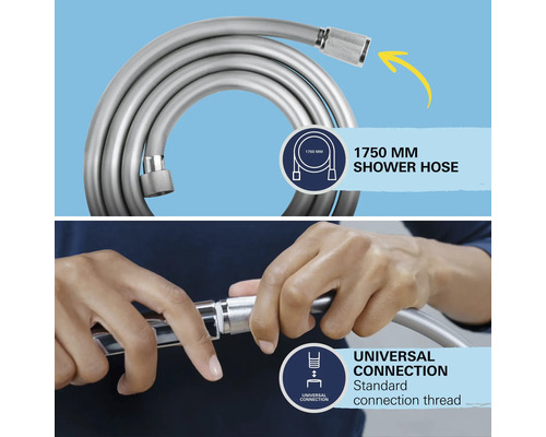 Sprchová hadice, 1750 mm, se standardním připojovacím závitem
