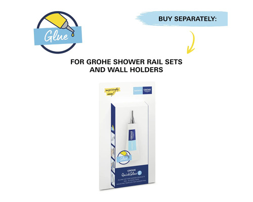 Lepicí souprava Grohe QuickGlue pro sprchové tyče a nástěnné držáky