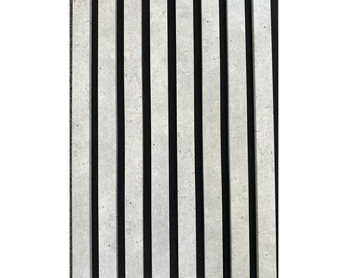 Akustický panel beton, šíře lamely 38 mm, 20x450x2650 mm Dekorativní panel s žebrovaným betonovým vzhledem