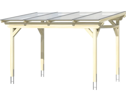 Dřevěný carport s průhlednou střechou