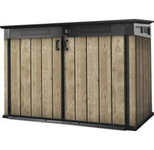Zahradní skříň s dřevěnými dveřmi pro venkovní použití