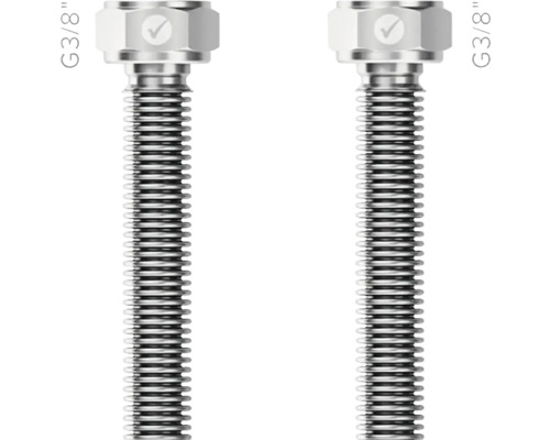 Svařovaná toaletní hadice Marabell Aqua Classic G3/8"-G3/8" 50 cm Dvě flexibilní připojovací hadice G3/8