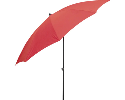 Červený slunečník s kovovým rámem