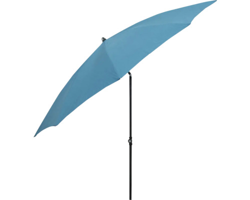 Modrý slunečník s černým stojanem
