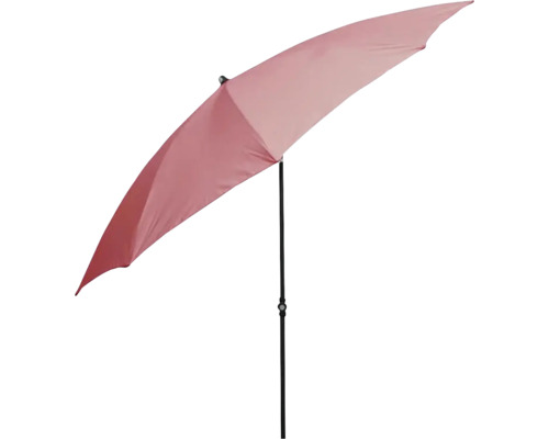 Růžový slunečník s černým rámem