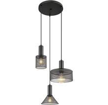 Závěsná lampa se třemi světly s různými tvary stínidel