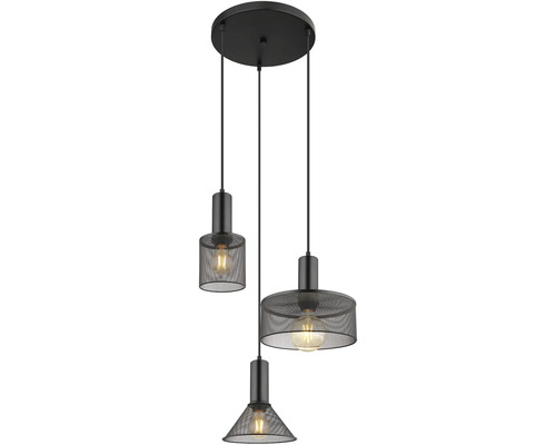 Závěsná lampa se třemi světly s různými tvary stínidel