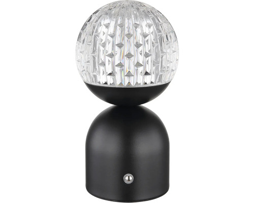 LED stolní lampa Globo 21007S JULSY 2,5 W 173 lm 2700-6500 K černá dobíjecí Dekorativní kulová stolní lampa s vroubkovaným povrchem