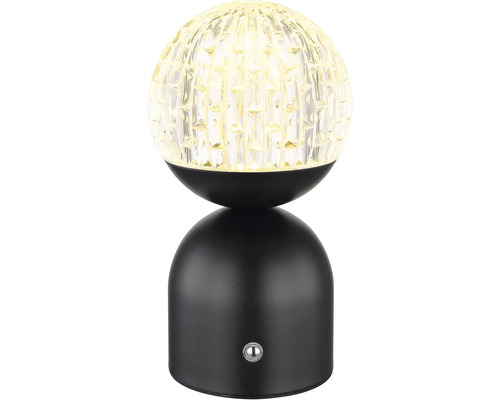 Dekorativní stolní lampa s kulovitým stínidlem a černým podstavcem