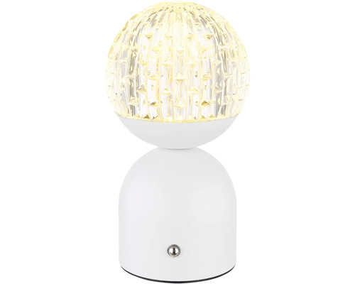 Dekorativní bílá stolní lampa s křišťálovým designem