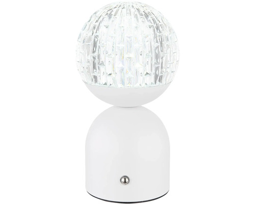 Bílá LED stolní lampa s kulovitým stínidlem