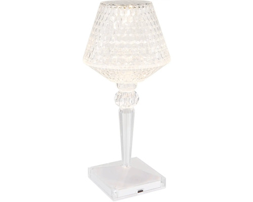 Stolní lampa s fasetovaným stínidlem a USB portem
