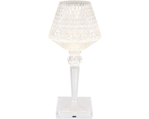 Stolní lampa z plastu s diamantovým vzorem a LED osvětlením
