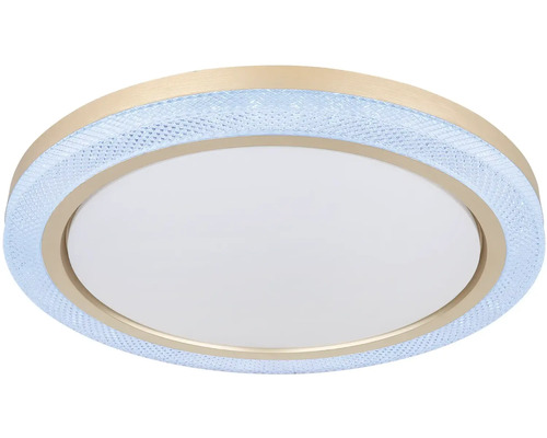 Kulaté stropní svítidlo se zlatým rámem a bílým difuzorem