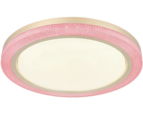 Kulaté stropní svítidlo s růžovým strukturovaným okrajem
