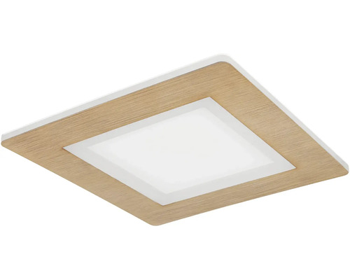 LED stropní svítídlo Globo 41767Q CLAY 23,4 W 1300 lm 2700+6500 K hnědé/bílé Čtvercové stropní svítidlo s rámem se vzhledem dřeva