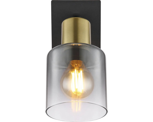 Nástěnné svítidlo se skleněným stínidlem a kovovými prvky