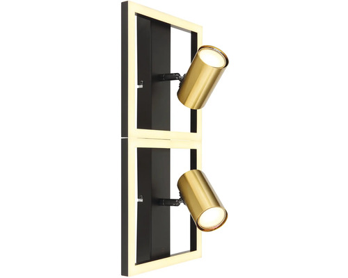 Nástěnné svítidlo se dvěma reflektory a čtvercovým rámem