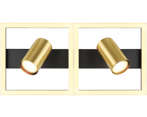 Dvě zlaté LED nástěnné lampy s hranatým rámem