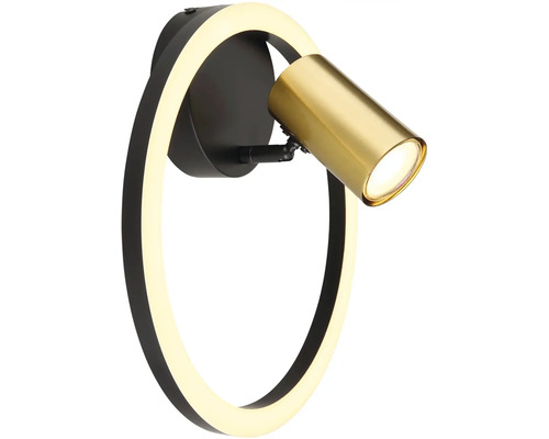 Moderní nástěnné svítidlo s LED kruhem a nastavitelným bodovým světlem