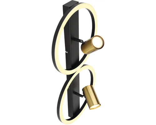 Nástěnné svítidlo se dvěma reflektory a prstencovými prvky